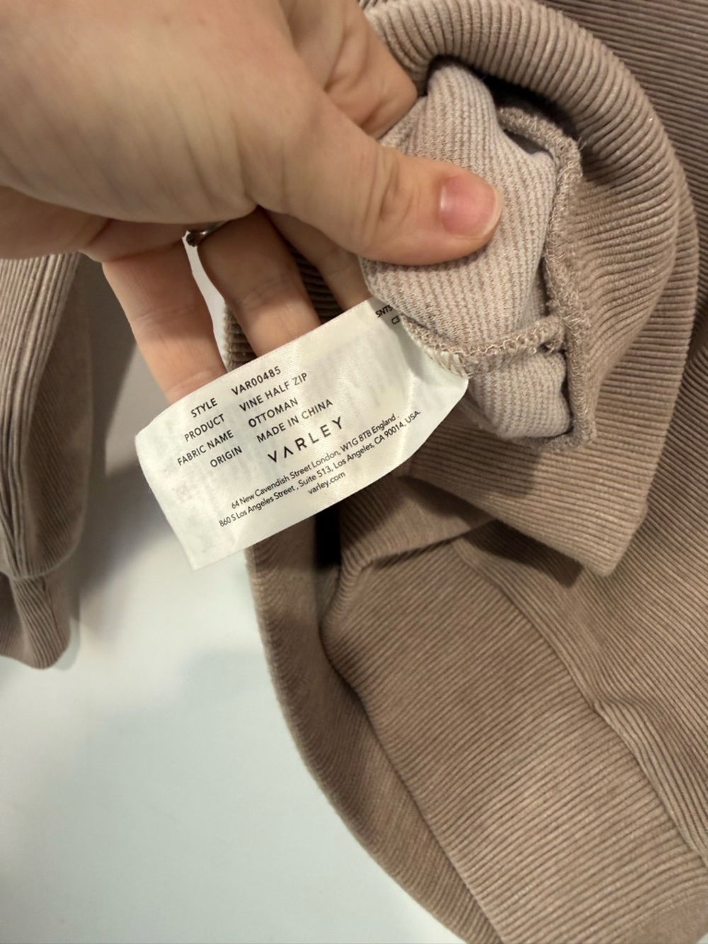 Varley Vine Half Zip Pullover Taupe Marl - Picture 6 of 6